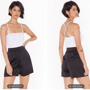 Stick To It Satin High Waisted Shorts